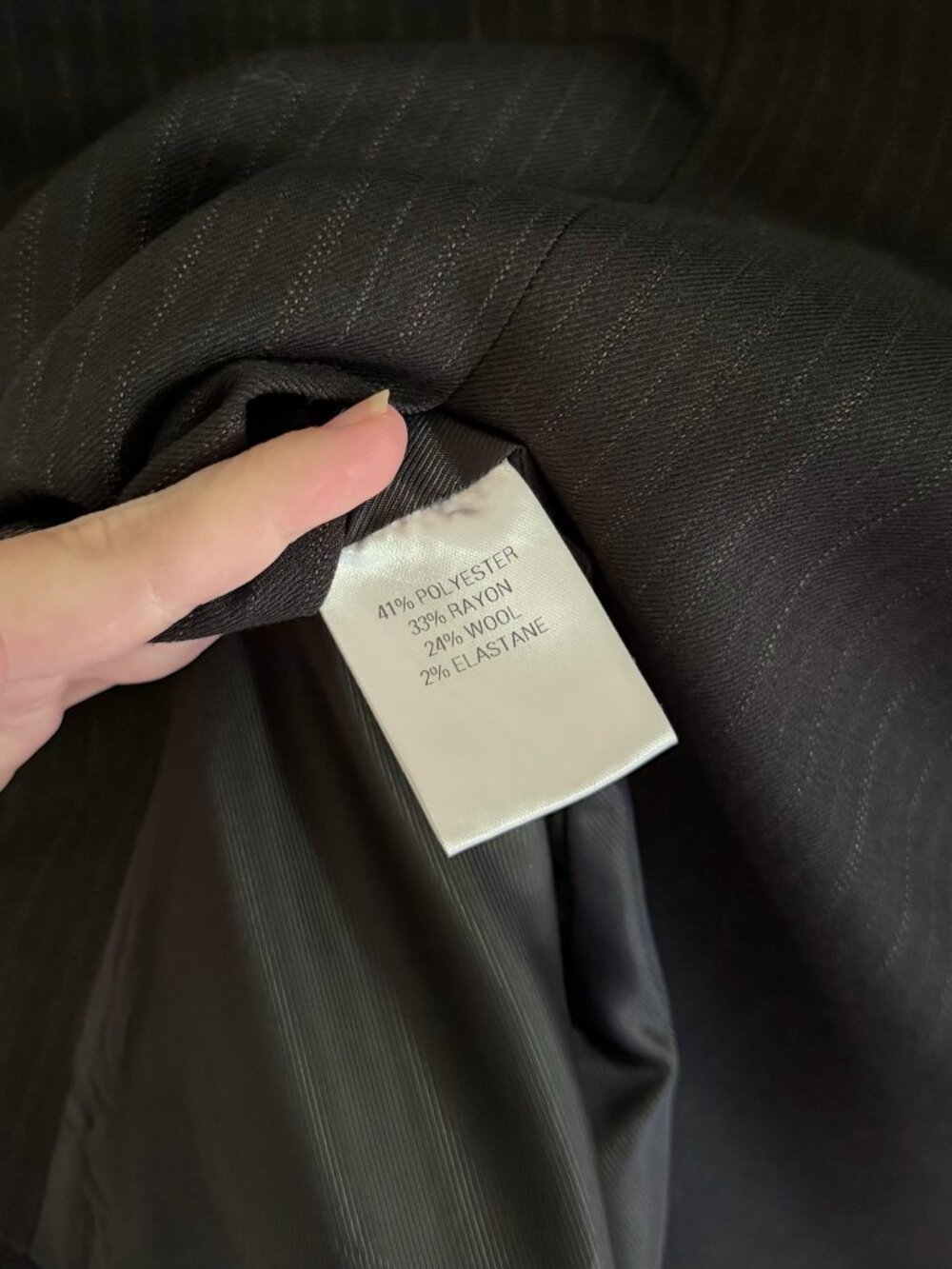 Normal / The Frankie Shop Wool Pinstripe Oversized Blazer Jacket Size XS/S Black - Picture 10 of 10